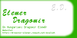 elemer dragomir business card